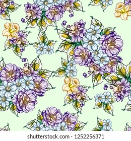 Abstract elegance seamless pattern with floral background