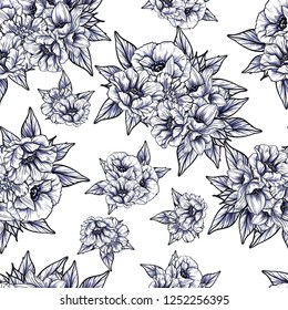 Abstract elegance seamless pattern with floral background