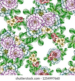 Abstract elegance seamless pattern with floral background