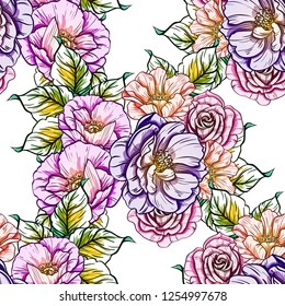 Abstract elegance seamless pattern with floral background