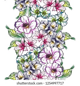 Abstract elegance seamless pattern with floral background