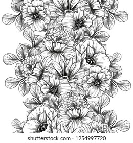 Abstract elegance seamless pattern with floral background
