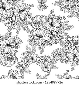 Abstract elegance seamless pattern with floral background