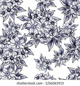 Abstract elegance seamless pattern with floral background