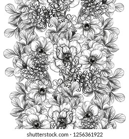 Abstract elegance seamless pattern with floral background