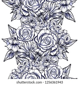 Abstract elegance seamless pattern with floral background