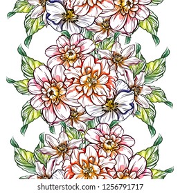 Abstract elegance seamless pattern with floral background