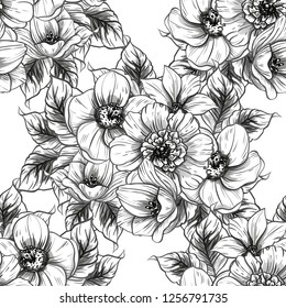 Abstract elegance seamless pattern with floral background