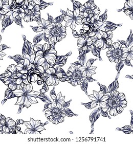 Abstract elegance seamless pattern with floral background