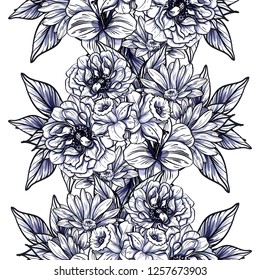 Abstract elegance seamless pattern with floral background