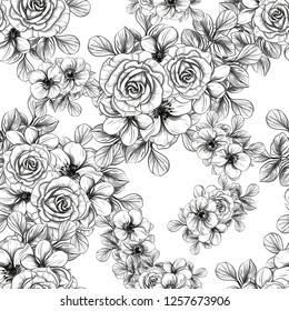 Abstract elegance seamless pattern with floral background