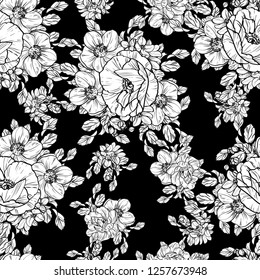 Abstract elegance seamless pattern with floral background