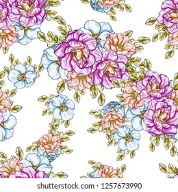 Abstract elegance seamless pattern with floral background