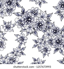 Abstract elegance seamless pattern with floral background