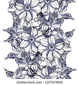 Abstract elegance seamless pattern with floral background