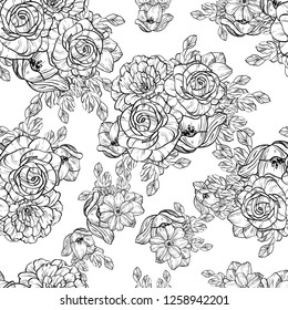 Abstract elegance seamless pattern with floral background