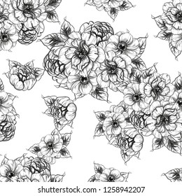 Abstract elegance seamless pattern with floral background