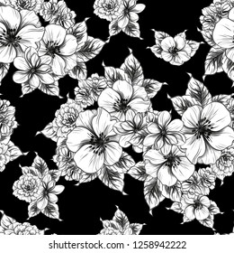 Abstract elegance seamless pattern with floral background
