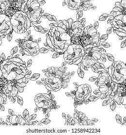 Abstract elegance seamless pattern with floral background