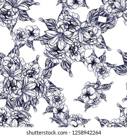 Abstract elegance seamless pattern with floral background