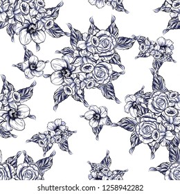 Abstract elegance seamless pattern with floral background