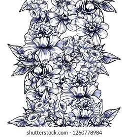 Abstract elegance seamless pattern with floral background