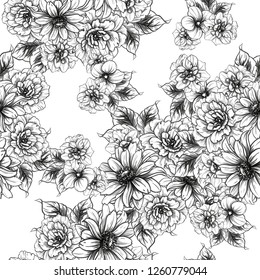 Abstract elegance seamless pattern with floral background