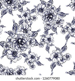 Abstract elegance seamless pattern with floral background