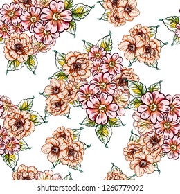 Abstract elegance seamless pattern with floral background