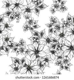 Abstract elegance seamless pattern with floral background