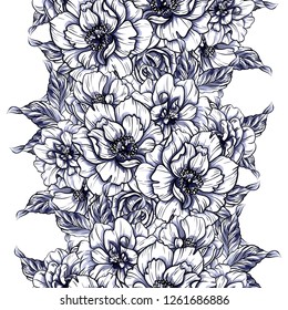 Abstract elegance seamless pattern with floral background