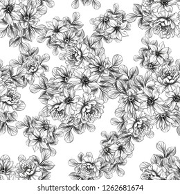 Abstract elegance seamless pattern with floral background