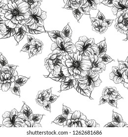 Abstract elegance seamless pattern with floral background