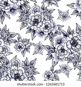 Abstract elegance seamless pattern with floral background