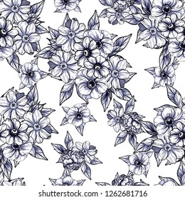 Abstract elegance seamless pattern with floral background