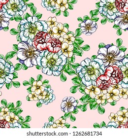 Abstract elegance seamless pattern with floral background