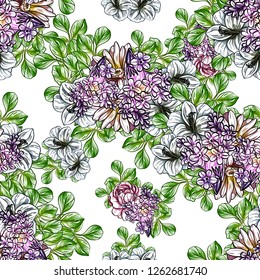 Abstract elegance seamless pattern with floral background