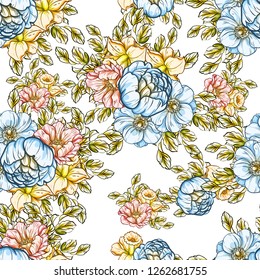 Abstract elegance seamless pattern with floral background