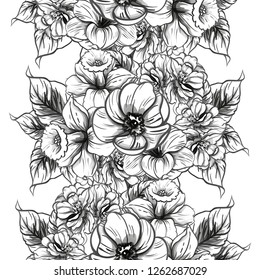 Abstract elegance seamless pattern with floral background