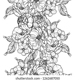 Abstract elegance seamless pattern with floral background
