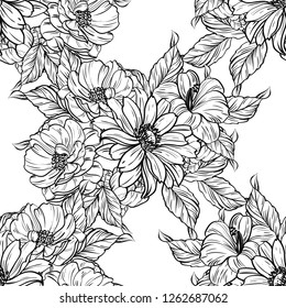 Abstract elegance seamless pattern with floral background