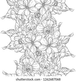 Abstract elegance seamless pattern with floral background