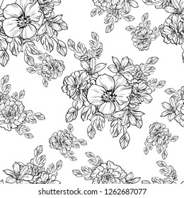 Abstract elegance seamless pattern with floral background