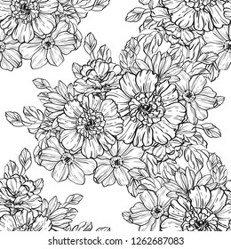 Abstract elegance seamless pattern with floral background