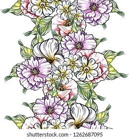 Abstract elegance seamless pattern with floral background