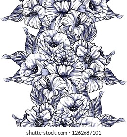 Abstract elegance seamless pattern with floral background