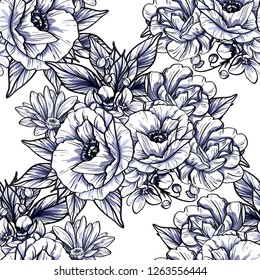 Abstract elegance seamless pattern with floral background