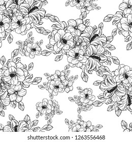 Abstract elegance seamless pattern with floral background
