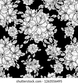 Abstract elegance seamless pattern with floral background