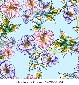 Abstract elegance seamless pattern with floral background